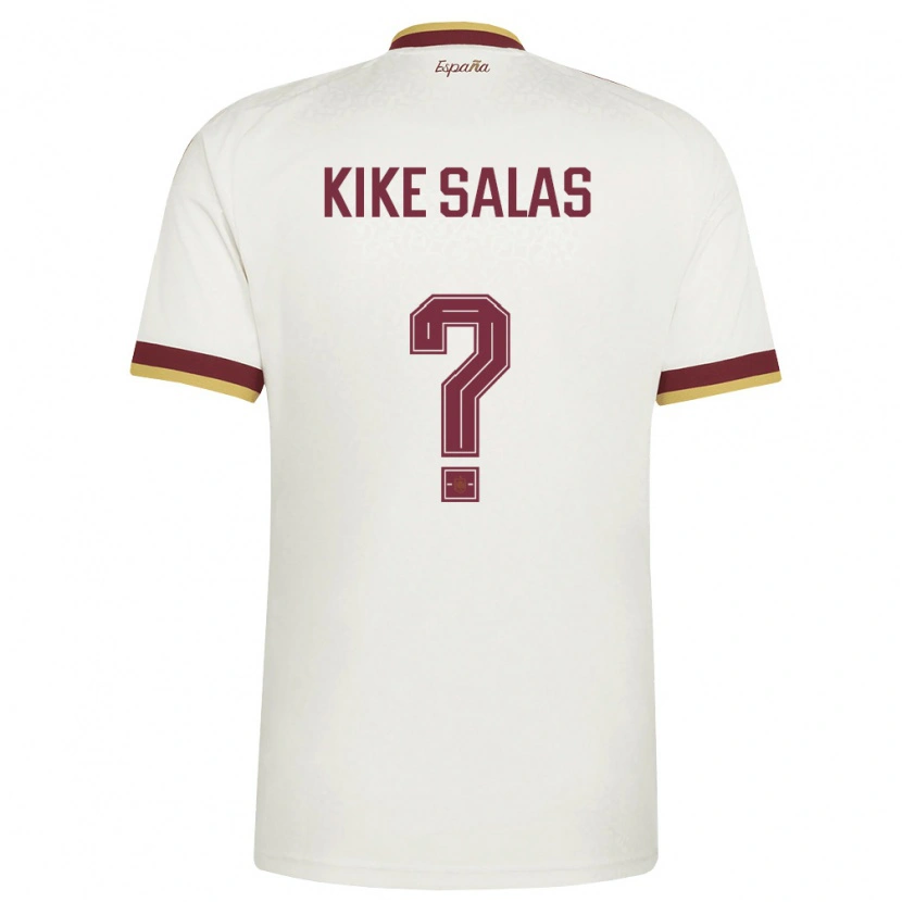 Danxen Hombre Camiseta España Kike Salas #0 Marfil Borgoña 2ª Equipación 26-28 La Camisa México