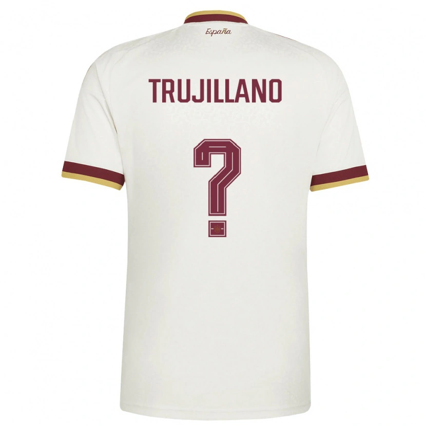 Danxen Hombre Camiseta España Guillermo Trujillano #0 Marfil Borgoña 2ª Equipación 26-28 La Camisa México