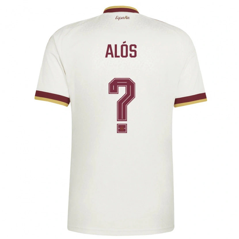 Danxen Hombre Camiseta España Carlos Alós #0 Marfil Borgoña 2ª Equipación 26-28 La Camisa México