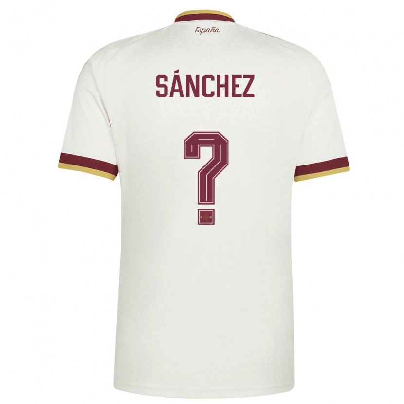 Danxen Hombre Camiseta España Julen Sánchez #0 Marfil Borgoña 2ª Equipación 26-28 La Camisa México