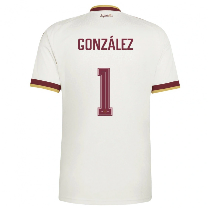 Danxen Hombre Camiseta España Fran González #1 Marfil Borgoña 2ª Equipación 26-28 La Camisa México