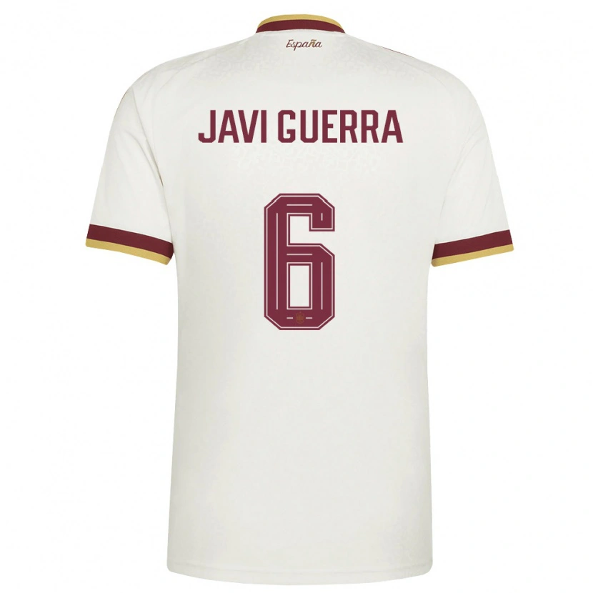 Danxen Hombre Camiseta España Javi Guerra #6 Marfil Borgoña 2ª Equipación 26-28 La Camisa México
