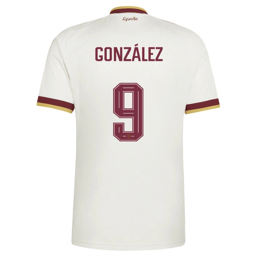 Danxen Hombre Camiseta España Esther Gonzalez #9 Marfil Borgoña 2ª Equipación 26-28 La Camisa México