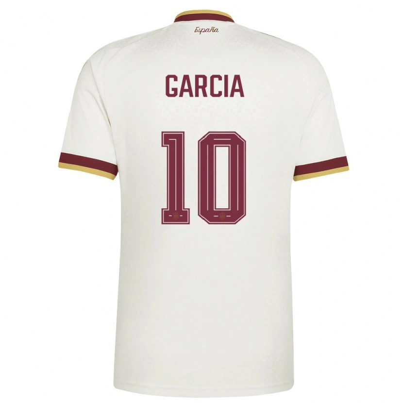 Danxen Hombre Camiseta España Pablo García #10 Marfil Borgoña 2ª Equipación 26-28 La Camisa México