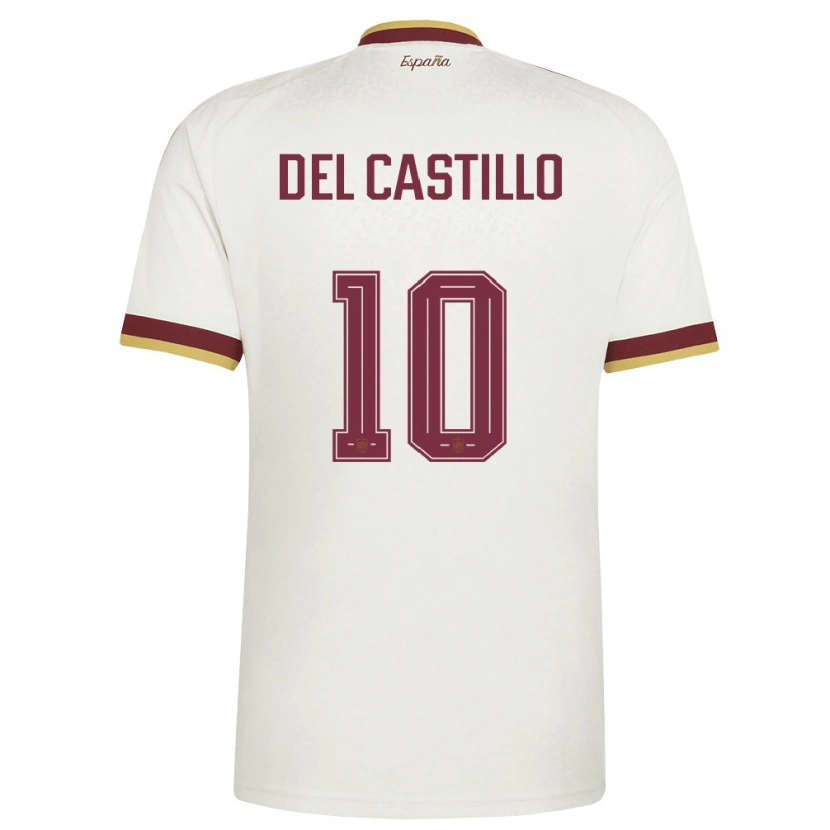 Danxen Hombre Camiseta España Athenea Del Castillo #10 Marfil Borgoña 2ª Equipación 26-28 La Camisa México