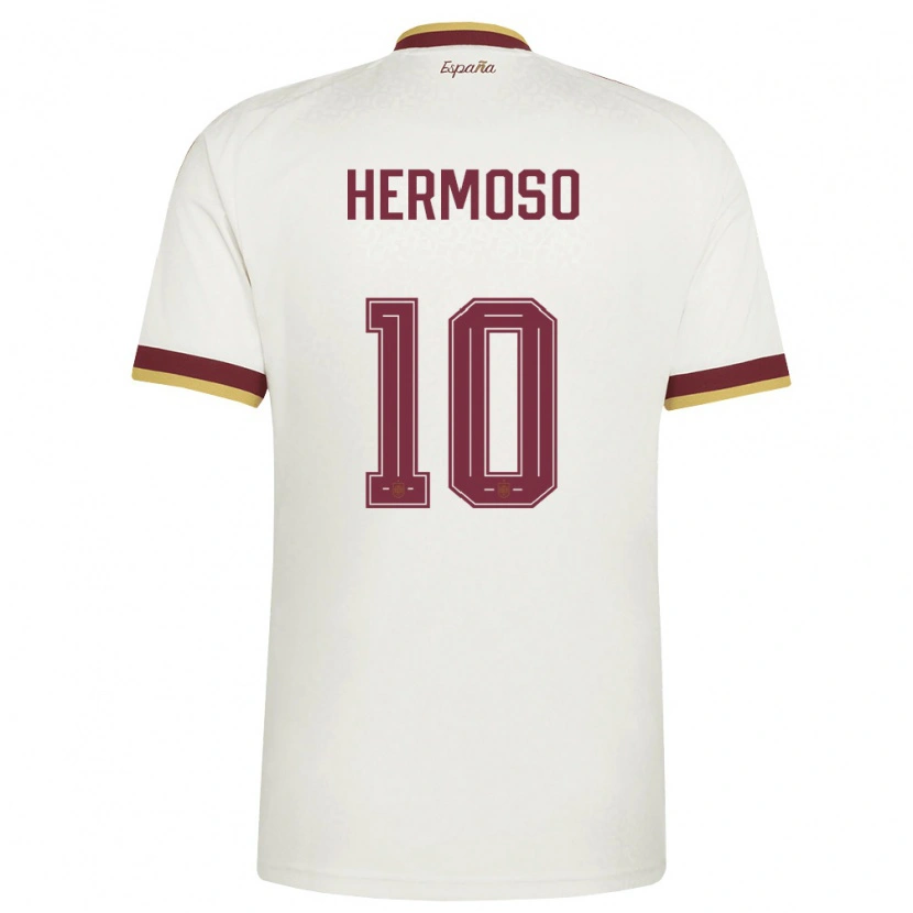 Danxen Hombre Camiseta España Jennifer Hermoso #10 Marfil Borgoña 2ª Equipación 26-28 La Camisa México