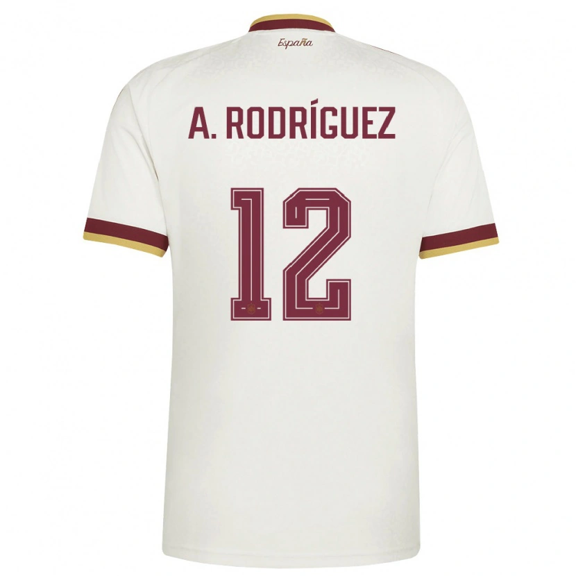 Danxen Hombre Camiseta España Anxo Rodríguez #12 Marfil Borgoña 2ª Equipación 26-28 La Camisa México