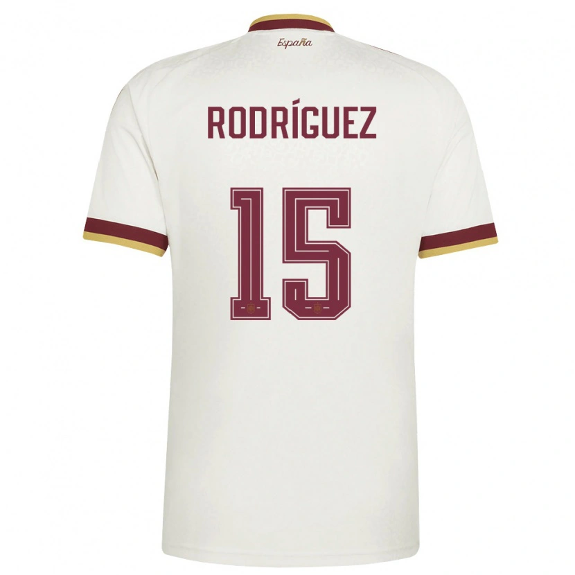 Danxen Hombre Camiseta España Dani Rodriguez #15 Marfil Borgoña 2ª Equipación 26-28 La Camisa México