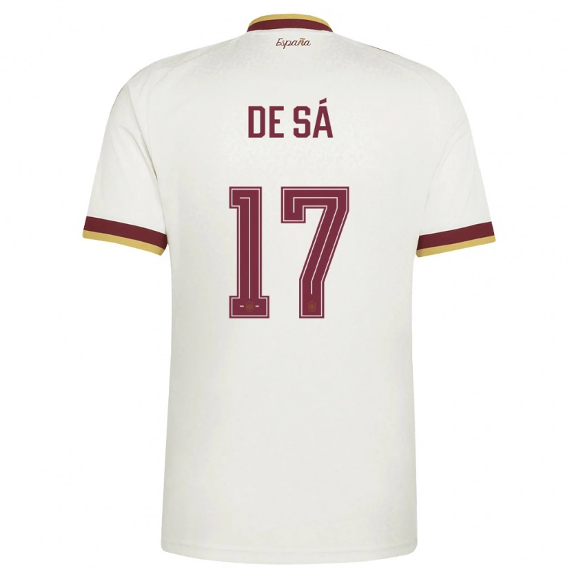 Danxen Hombre Camiseta España Rubén De Sá #17 Marfil Borgoña 2ª Equipación 26-28 La Camisa México