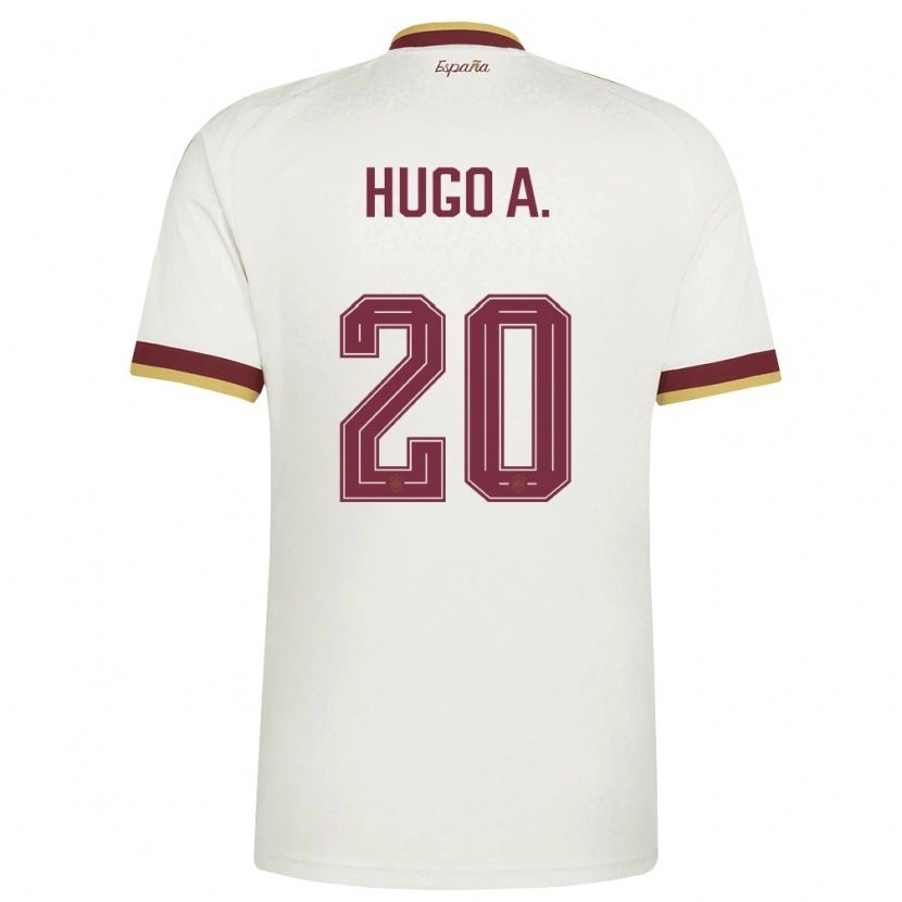 Danxen Hombre Camiseta España Hugo Álvarez #20 Marfil Borgoña 2ª Equipación 26-28 La Camisa México