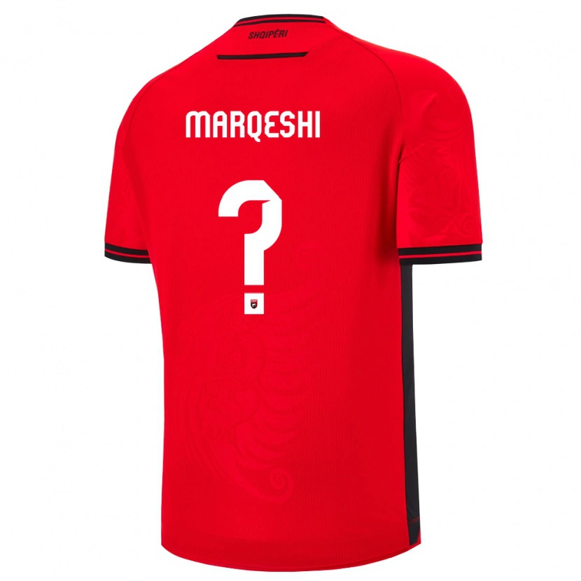 Danxen Mujer Camiseta Albania Ernesto Marqeshi #0 Rojo Negro 1ª Equipación 26-28 La Camisa México