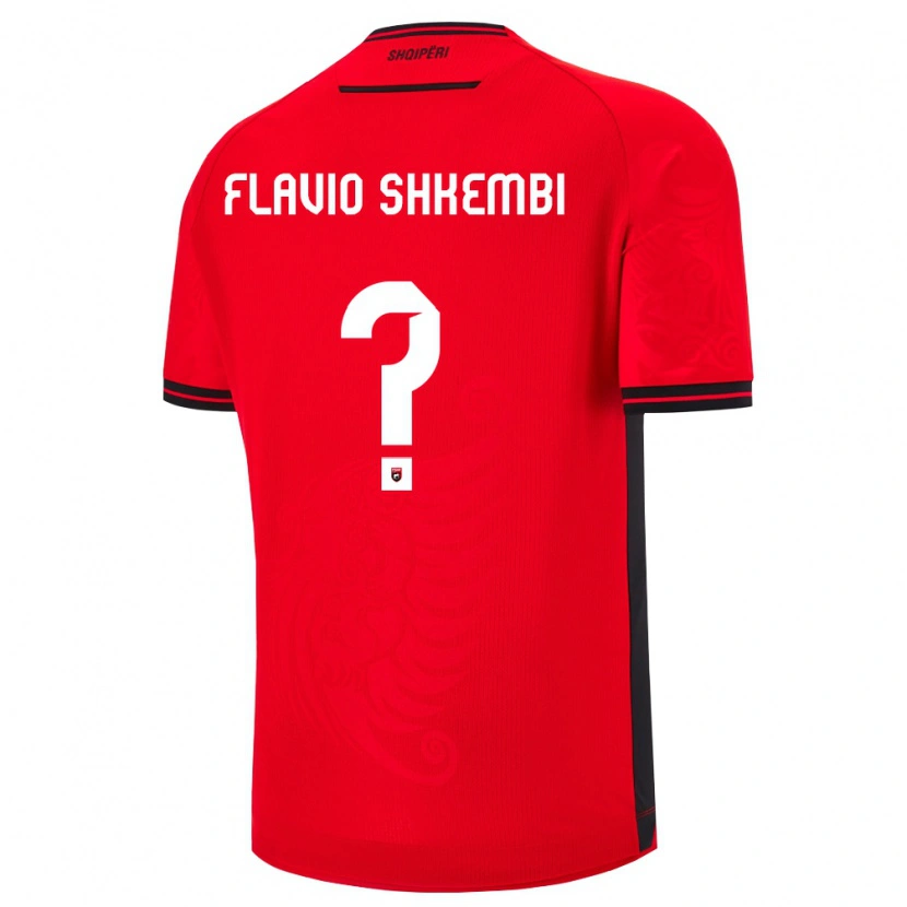 Danxen Mujer Camiseta Albania Flavio Shkembi #0 Rojo Negro 1ª Equipación 26-28 La Camisa México