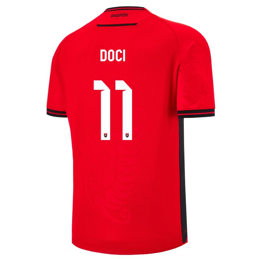 Danxen Mujer Camiseta Albania Megi Doçi #11 Rojo Negro 1ª Equipación 26-28 La Camisa México