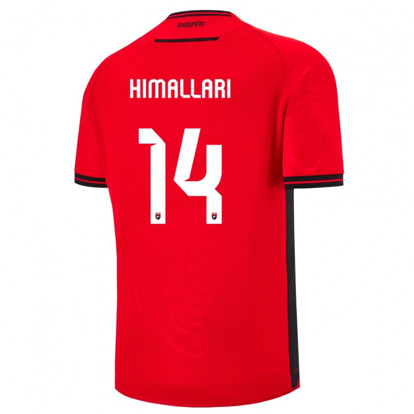 Danxen Mujer Camiseta Albania Elson Himallari #14 Rojo Negro 1ª Equipación 26-28 La Camisa México