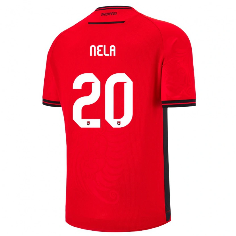Danxen Mujer Camiseta Albania Rinaldo Nela #20 Rojo Negro 1ª Equipación 26-28 La Camisa México