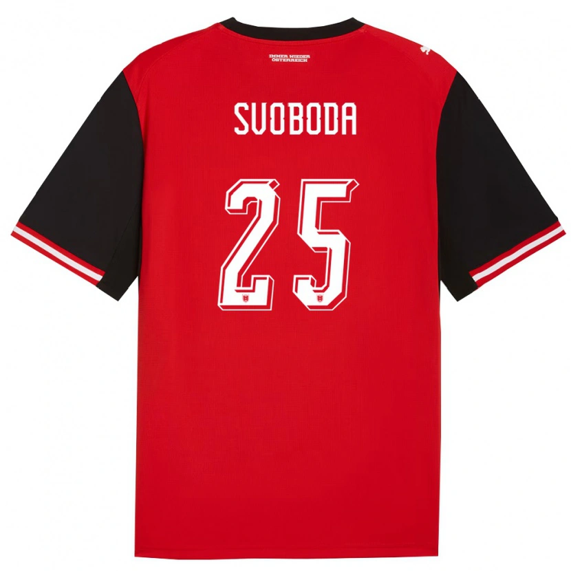 Danxen Mujer Camiseta Austria Michael Svoboda #25 Negro Blanco 1ª Equipación 26-28 La Camisa México