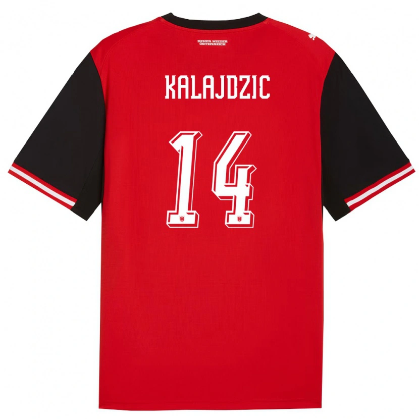 Danxen Mujer Camiseta Austria Sasa Kalajdzic #14 Negro Blanco 1ª Equipación 26-28 La Camisa México