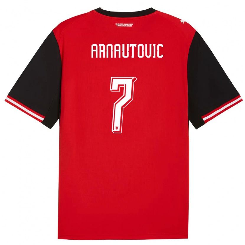 Danxen Mujer Camiseta Austria Marko Arnautovic #7 Negro Blanco 1ª Equipación 26-28 La Camisa México