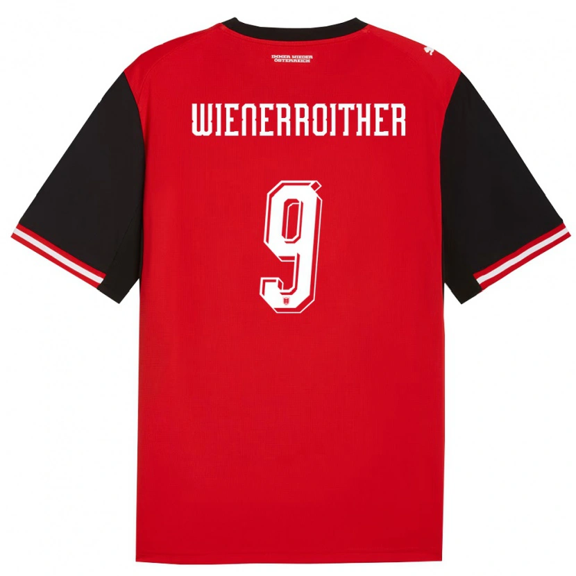 Danxen Mujer Camiseta Austria Katja Wienerroither #9 Negro Blanco 1ª Equipación 26-28 La Camisa México