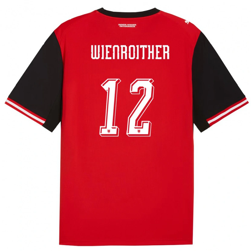 Danxen Mujer Camiseta Austria Laura Wienroither #12 Negro Blanco 1ª Equipación 26-28 La Camisa México