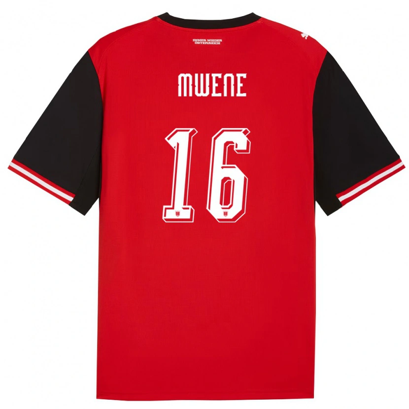 Danxen Mujer Camiseta Austria Phillipp Mwene #16 Negro Blanco 1ª Equipación 26-28 La Camisa México
