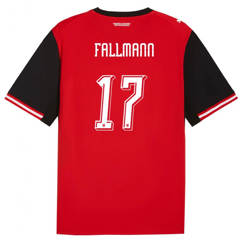 Danxen Mujer Camiseta Austria Pascal Fallmann #17 Negro Blanco 1ª Equipación 26-28 La Camisa México