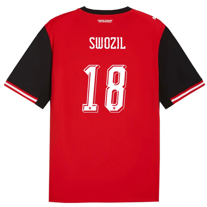 Danxen Mujer Camiseta Austria Bernhard Swozil #18 Negro Blanco 1ª Equipación 26-28 La Camisa México