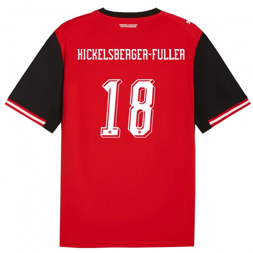 Danxen Mujer Camiseta Austria Julia Hickelsberger-Füller #18 Negro Blanco 1ª Equipación 26-28 La Camisa México