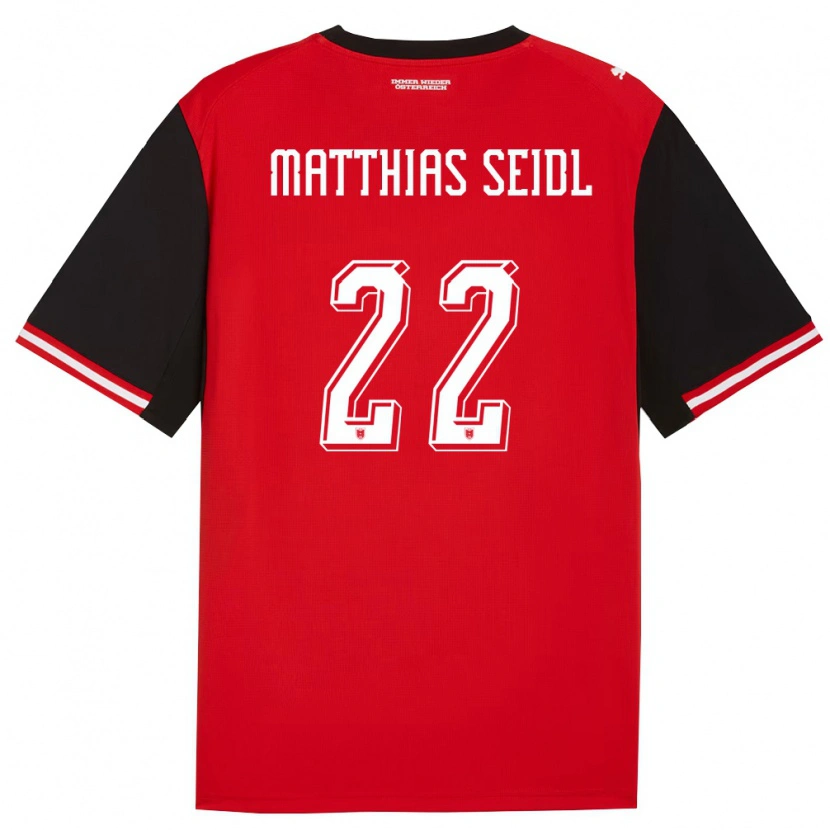 Danxen Mujer Camiseta Austria Matthias Seidl #22 Negro Blanco 1ª Equipación 26-28 La Camisa México