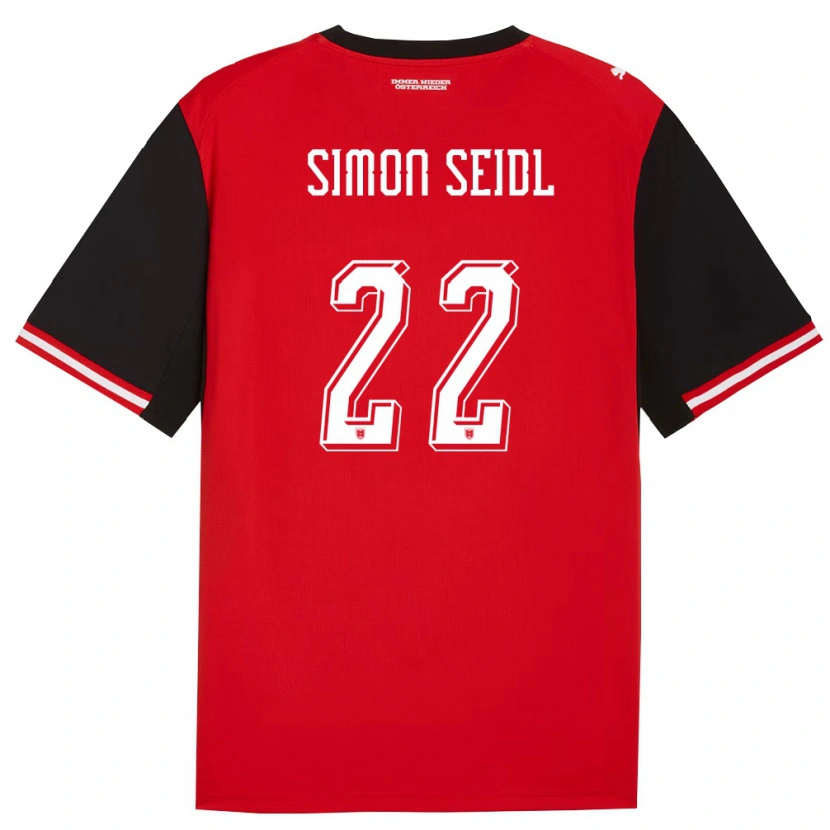 Danxen Mujer Camiseta Austria Simon Seidl #22 Negro Blanco 1ª Equipación 26-28 La Camisa México