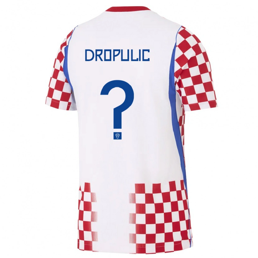 Danxen Mujer Camiseta Croacia Filip Dropulic #0 Blanco Rojo Azul 1ª Equipación 26-28 La Camisa México
