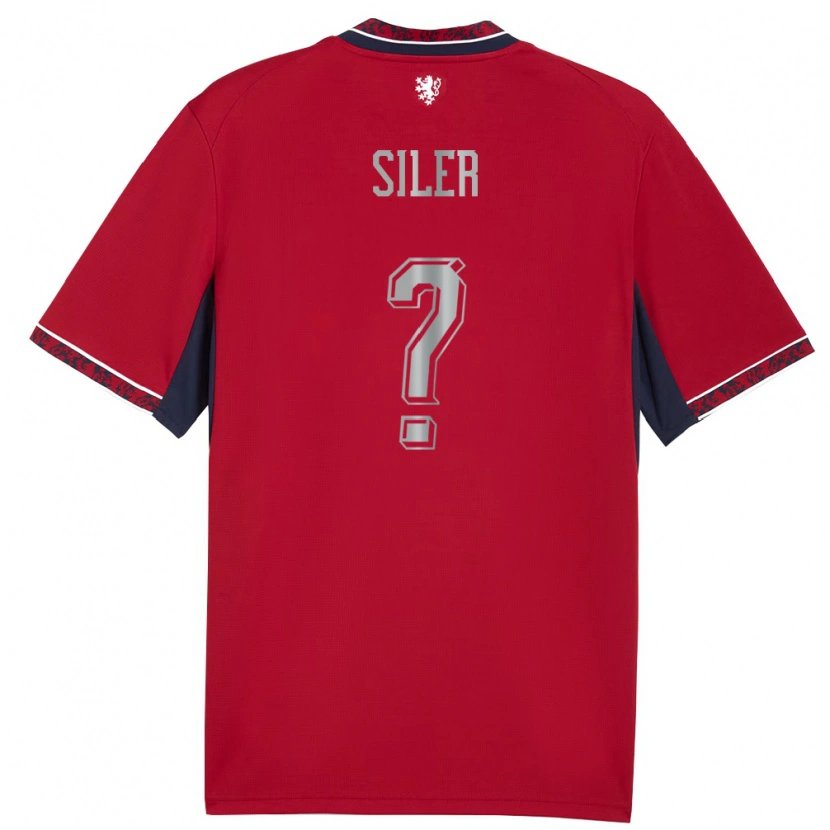 Danxen Mujer Camiseta Chequia Radek Siler #0 Rojo Blanco Marino 1ª Equipación 26-28 La Camisa México