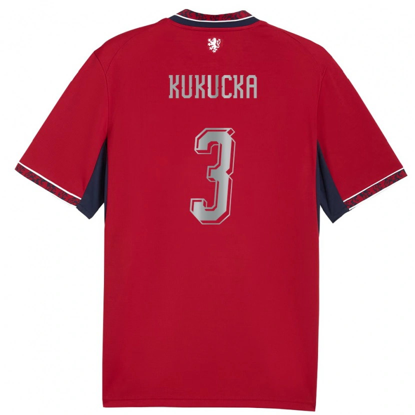 Danxen Mujer Camiseta Chequia Ondrej Kukucka #3 Rojo Blanco Marino 1ª Equipación 26-28 La Camisa México