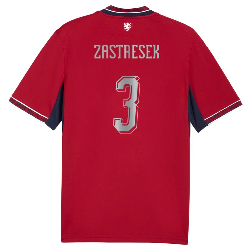 Danxen Mujer Camiseta Chequia Matous Zastresek #3 Rojo Blanco Marino 1ª Equipación 26-28 La Camisa México