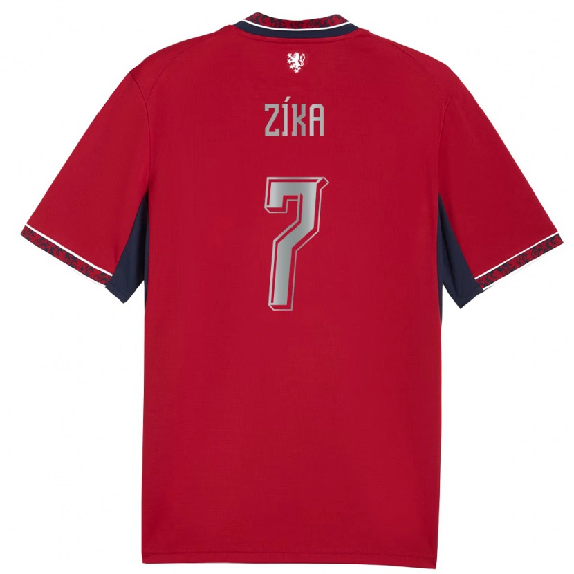 Danxen Mujer Camiseta Chequia Jan Zíka #7 Rojo Blanco Marino 1ª Equipación 26-28 La Camisa México