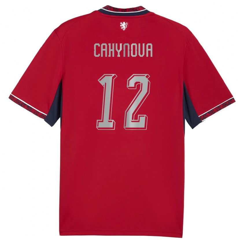 Danxen Mujer Camiseta Chequia Klára Cahynová #12 Rojo Blanco Marino 1ª Equipación 26-28 La Camisa México