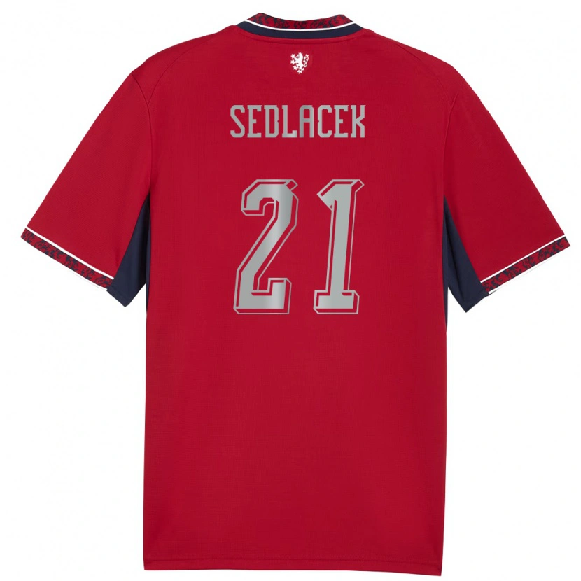 Danxen Mujer Camiseta Chequia Alexandr Sedlacek #21 Rojo Blanco Marino 1ª Equipación 26-28 La Camisa México