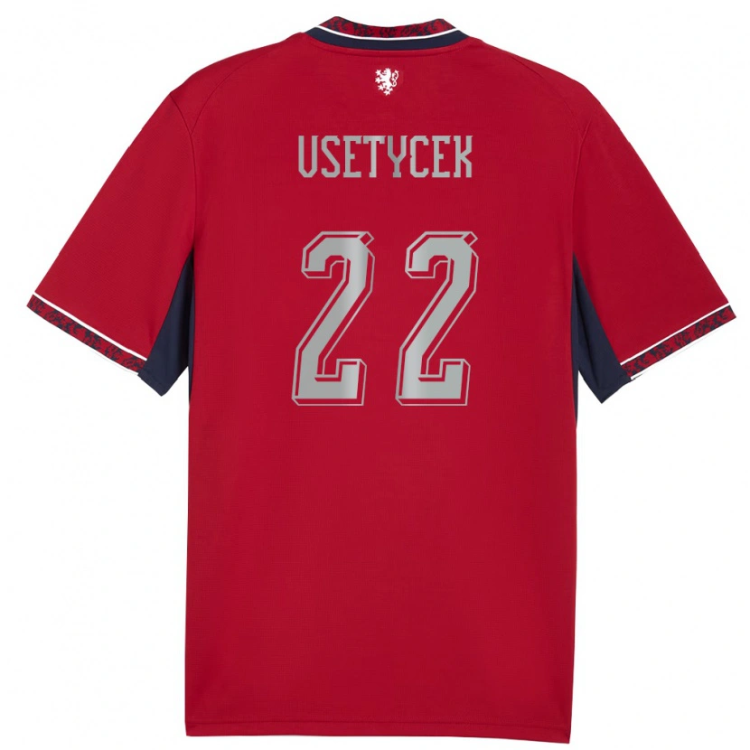 Danxen Mujer Camiseta Chequia Adam Vsetycek #22 Rojo Blanco Marino 1ª Equipación 26-28 La Camisa México