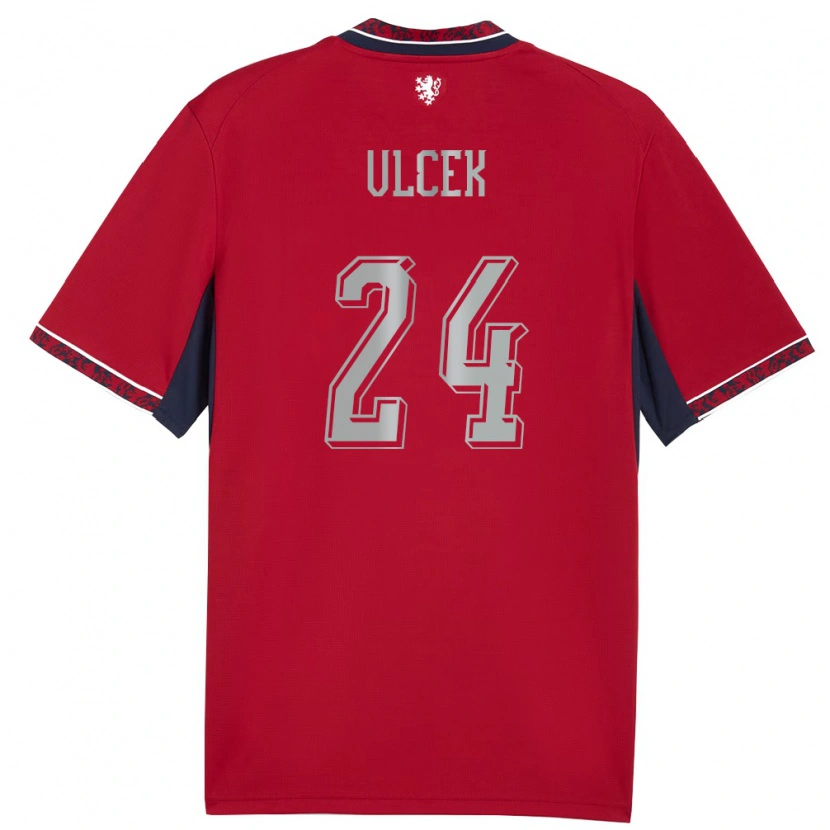 Danxen Mujer Camiseta Chequia Tomas Vlcek #24 Rojo Blanco Marino 1ª Equipación 26-28 La Camisa México