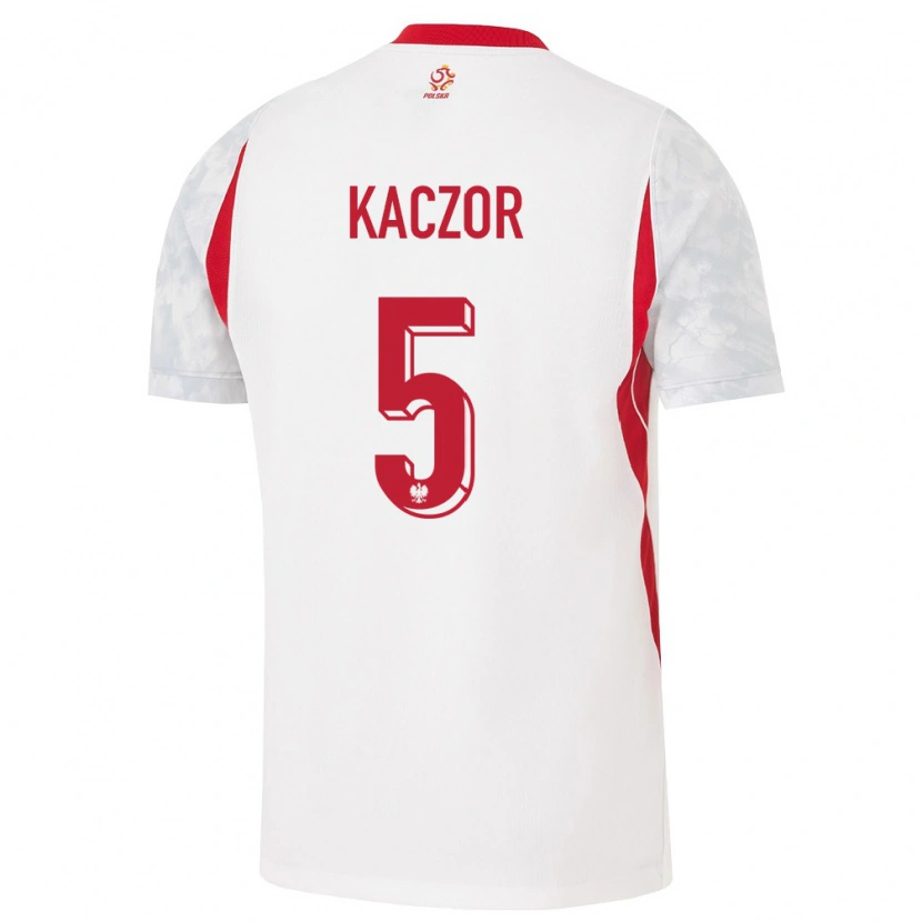 Danxen Mujer Camiseta Polonia Marcin Kaczor #5 Blanco Rojo Gris 1ª Equipación 26-28 La Camisa México