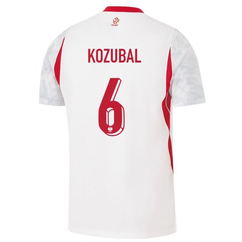 Danxen Mujer Camiseta Polonia Antoni Kozubal #6 Blanco Rojo Gris 1ª Equipación 26-28 La Camisa México