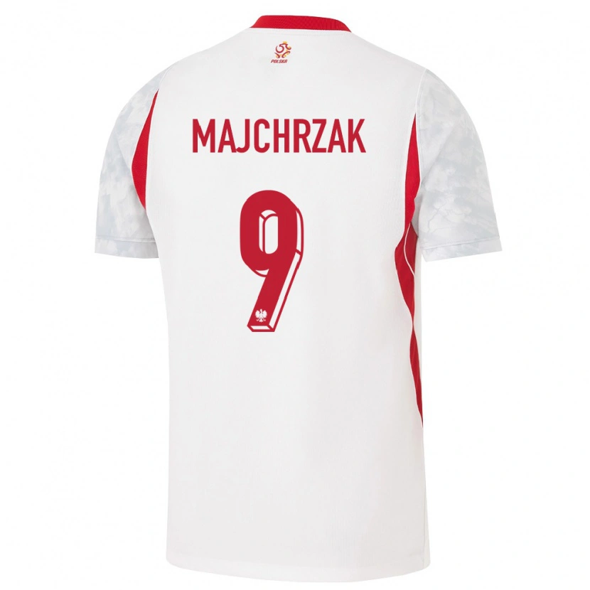 Danxen Mujer Camiseta Polonia Jordan Majchrzak #9 Blanco Rojo Gris 1ª Equipación 26-28 La Camisa México