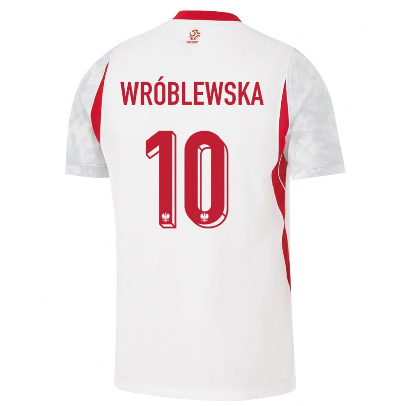 Danxen Mujer Camiseta Polonia Joanna Wroblewska #10 Blanco Rojo Gris 1ª Equipación 26-28 La Camisa México