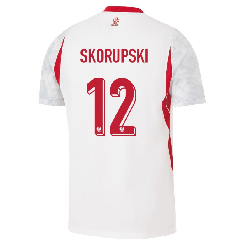 Danxen Mujer Camiseta Polonia Lukasz Skorupski #12 Blanco Rojo Gris 1ª Equipación 26-28 La Camisa México