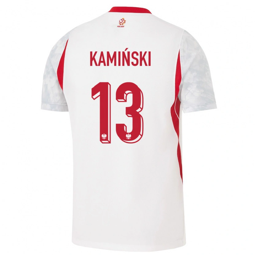 Danxen Mujer Camiseta Polonia Jakub Kaminski #13 Blanco Rojo Gris 1ª Equipación 26-28 La Camisa México