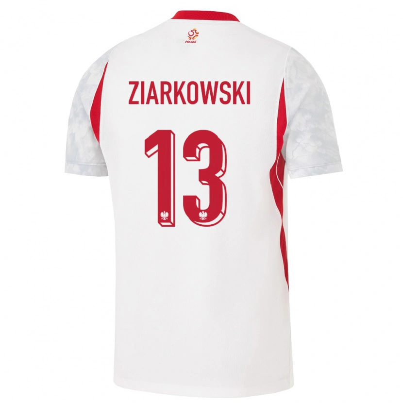 Danxen Mujer Camiseta Polonia Tymon Ziarkowski #13 Blanco Rojo Gris 1ª Equipación 26-28 La Camisa México