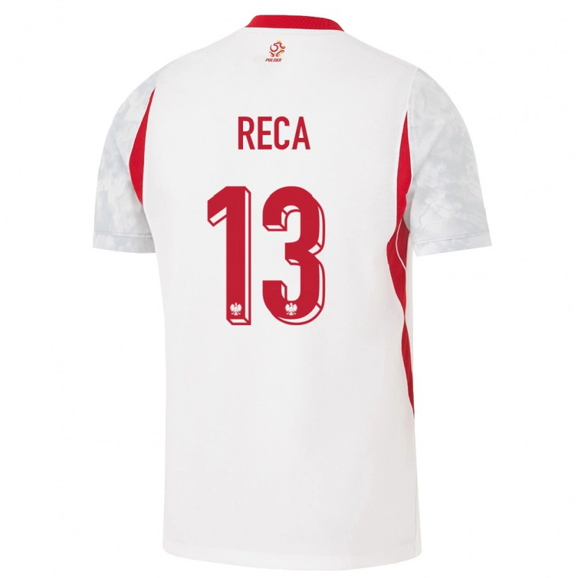 Danxen Mujer Camiseta Polonia Arkadiusz Reca #13 Blanco Rojo Gris 1ª Equipación 26-28 La Camisa México