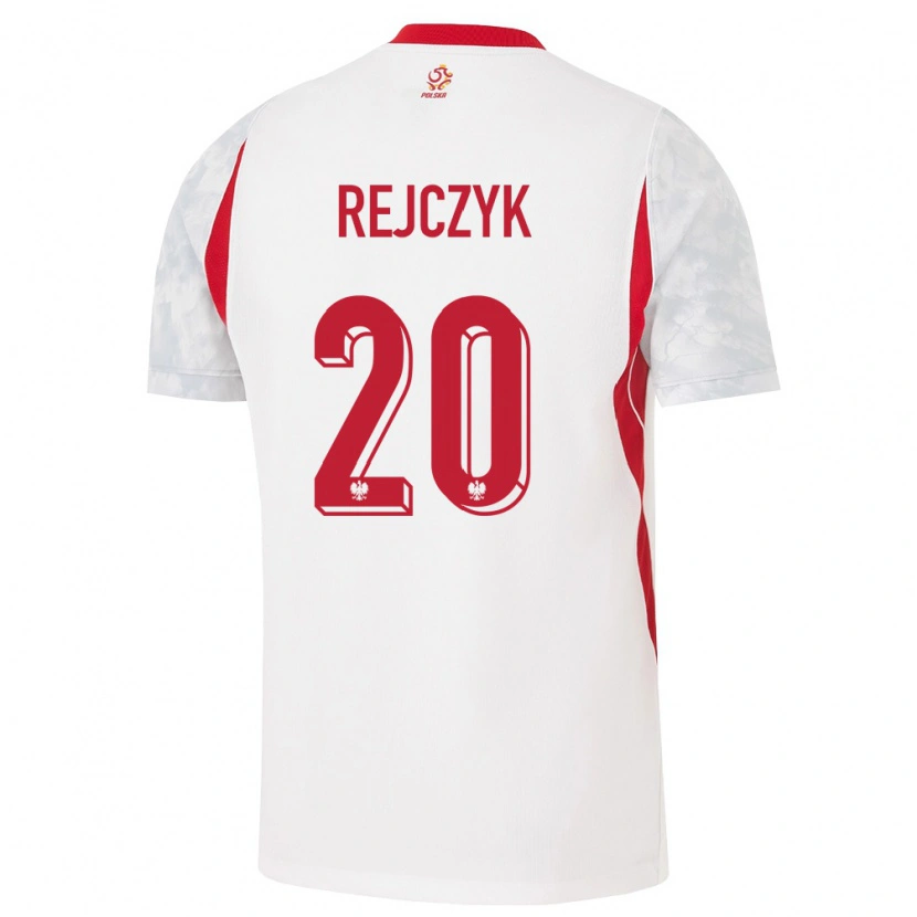 Danxen Mujer Camiseta Polonia Filip Rejczyk #20 Blanco Rojo Gris 1ª Equipación 26-28 La Camisa México