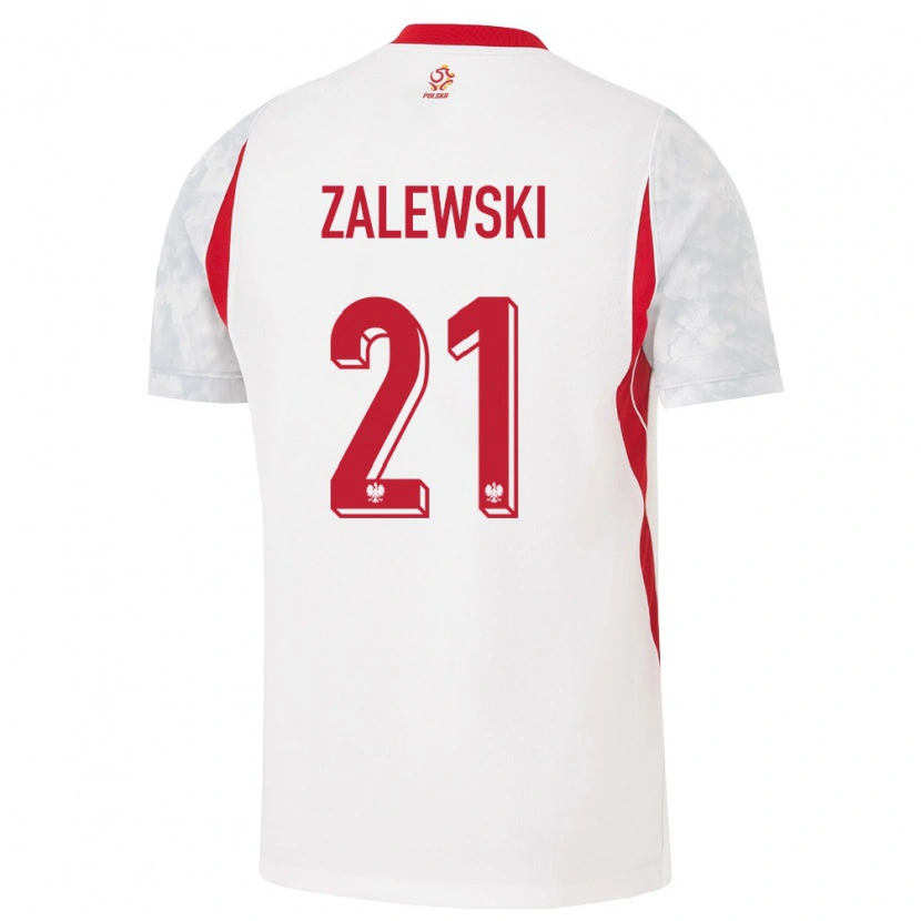 Danxen Mujer Camiseta Polonia Nicola Zalewski #21 Blanco Rojo Gris 1ª Equipación 26-28 La Camisa México