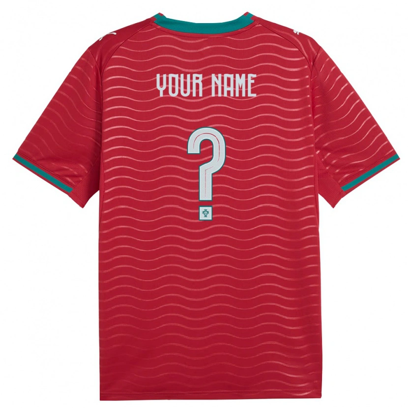 Danxen Mujer Camiseta Portugal Su Nombre #0 Rojo Verde Blanco 1ª Equipación 26-28 La Camisa México